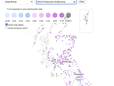 Where are energy industries clustered in the UK?