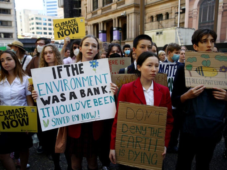 Student climate protesters in Australia