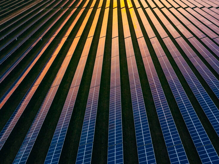 Solar panels at dusk. Europe could have a clean power system by 2035
