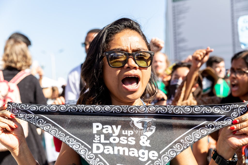 COP-activist-with-loss-and-damage-banner